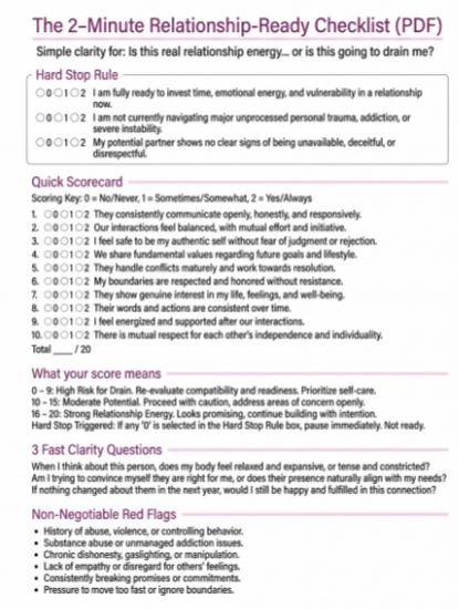 Relationship checklist preview